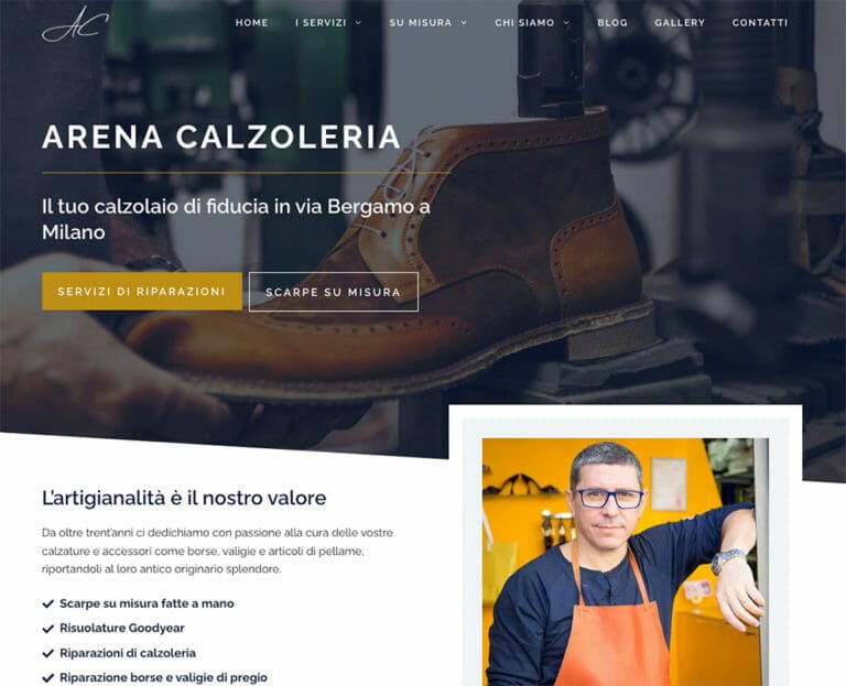 Agenzia Web a Milano, realizzazione sito web per calzolaio artigiano.